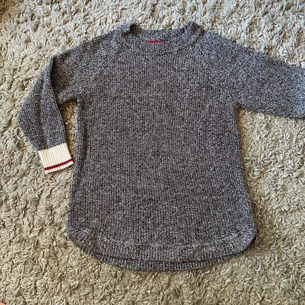 Chunky Black/White Speckled Pullover | Kodiak-Style Cuff Sweater | Relaxed Fit - Picture 12 of 13